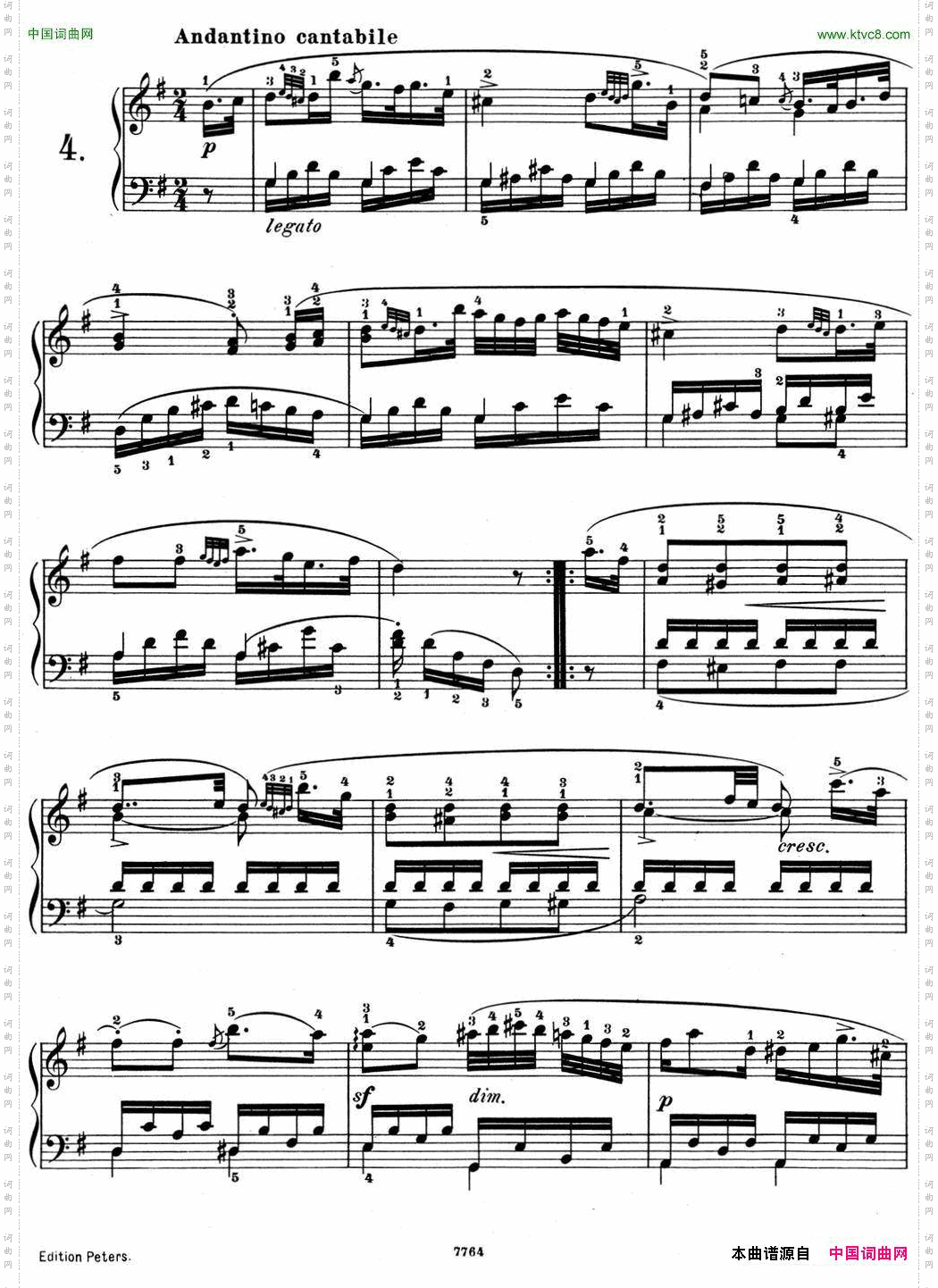 25首车尔尼Op.748练习曲NO.4