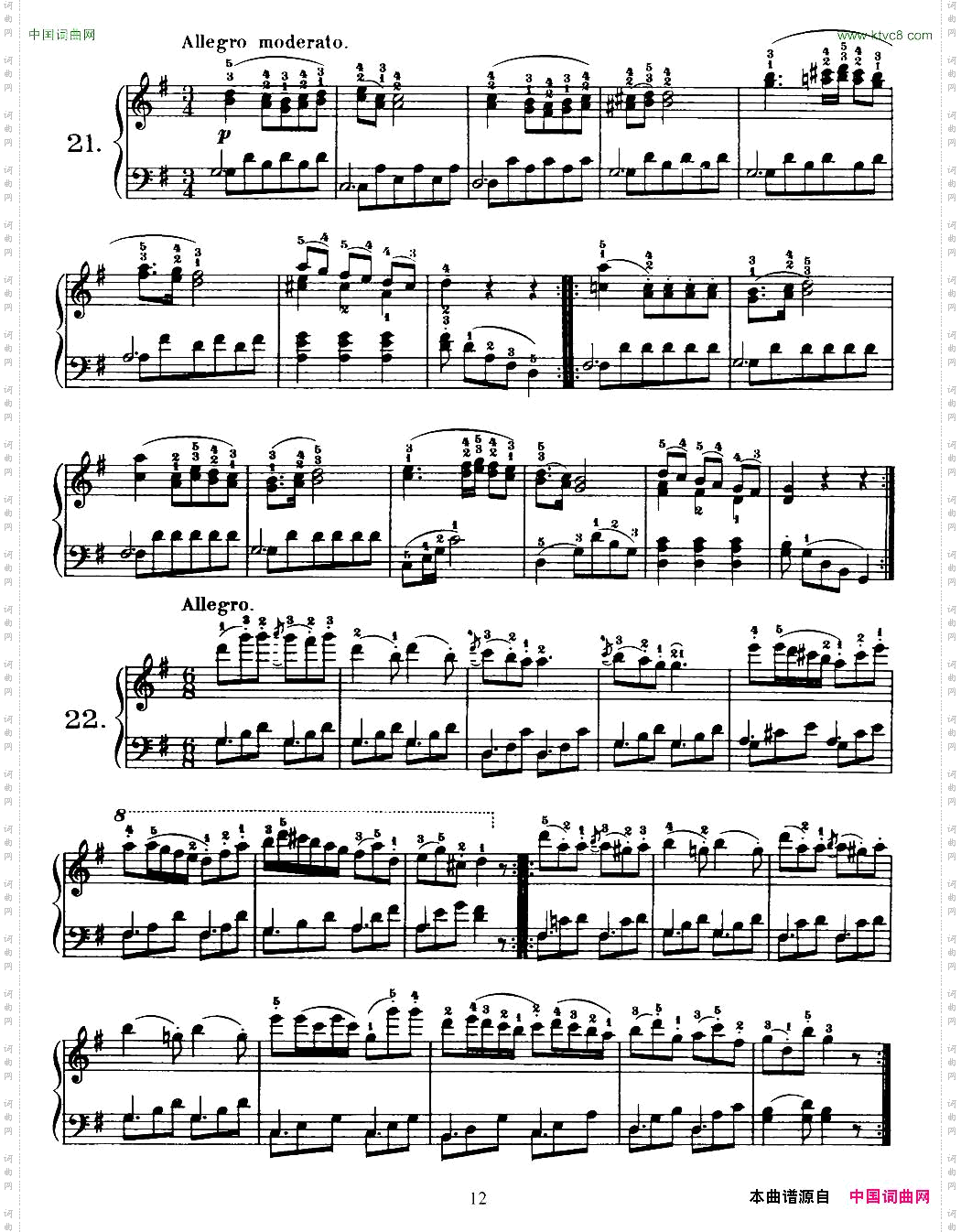 OneHundredandTenEasyandProgressiveExercisesOp.453车尔尼110首简易练习曲21——30