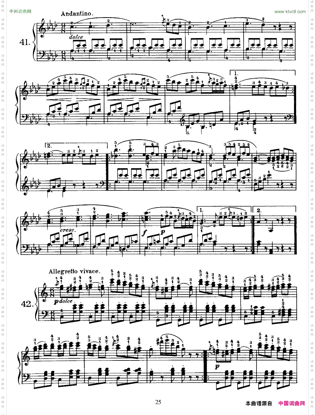 OneHundredandTenEasyandProgressiveExercisesOp.453车尔尼110首简易练习曲41——51