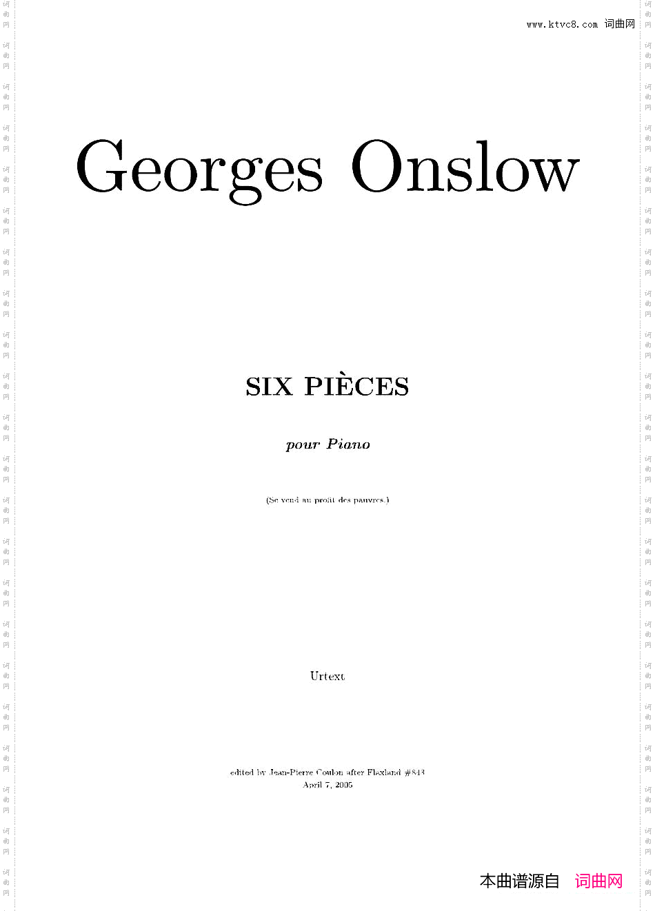SixPieces6首钢琴小品·Ⅴ_Six Pieces6首钢琴小品·Ⅴ