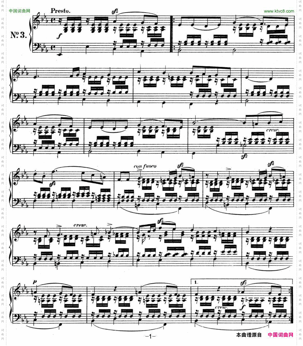门德尔松无词歌Op.85NO.3