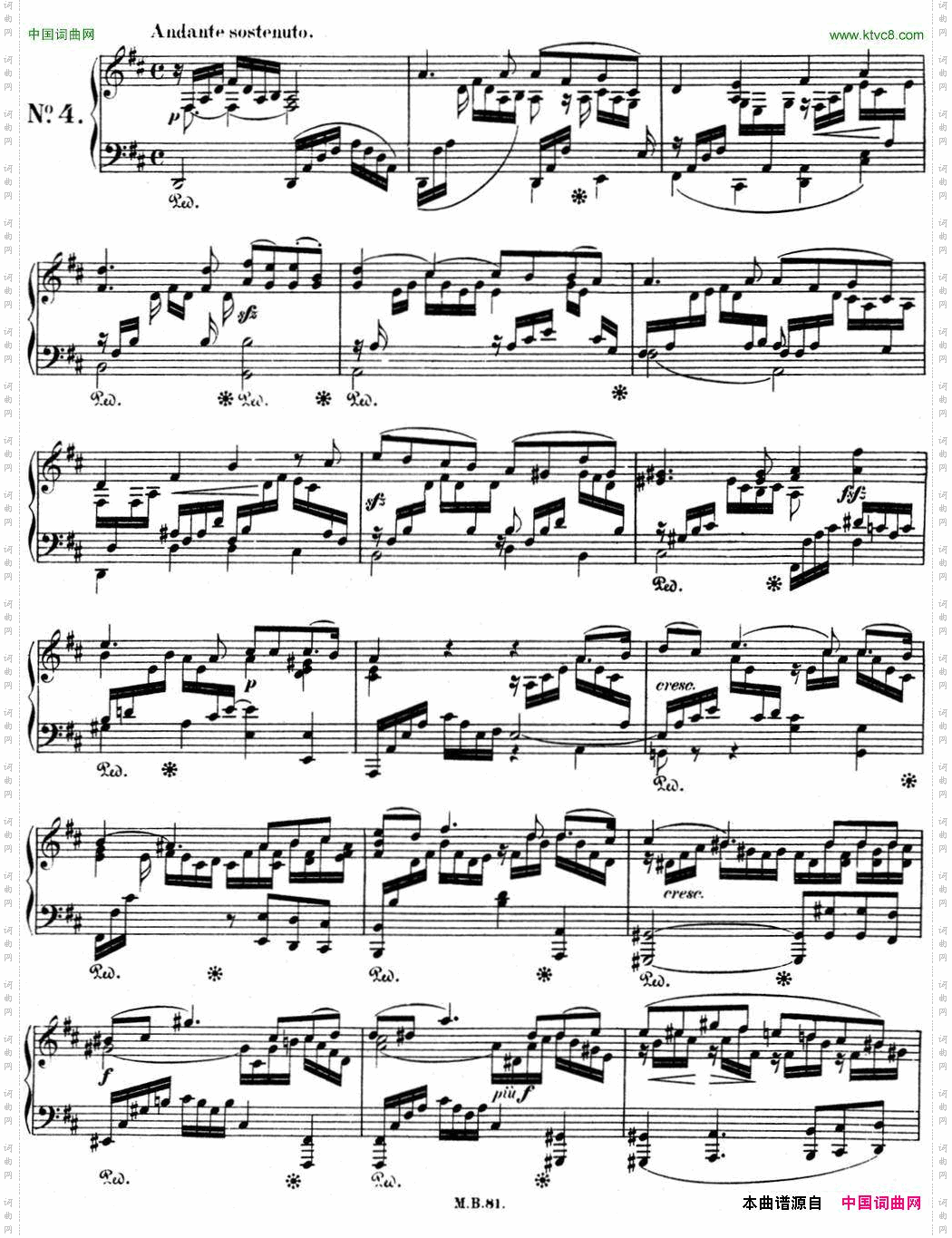 门德尔松无词歌Op.85NO.4
