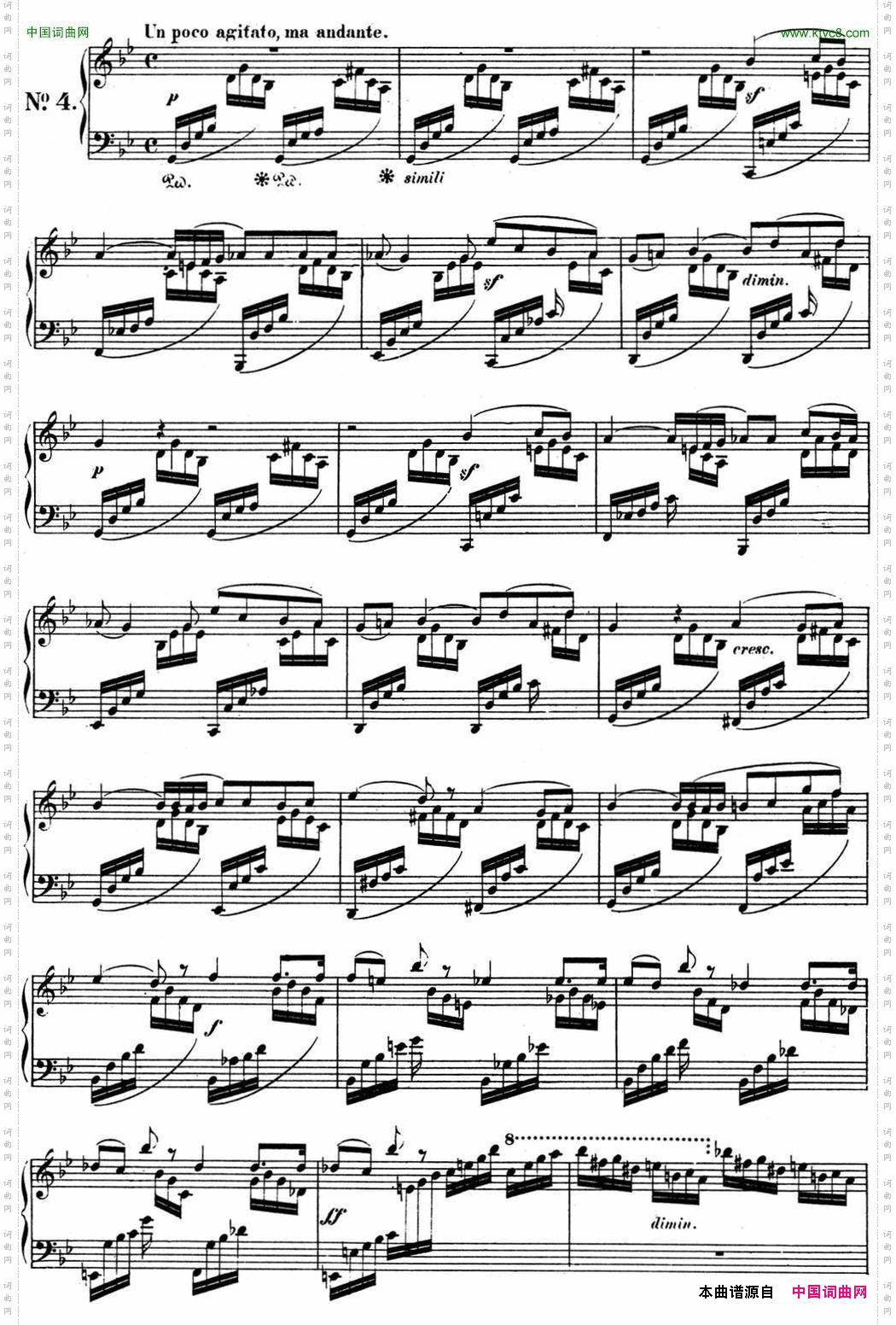 门德尔松无词歌Op.102NO.4