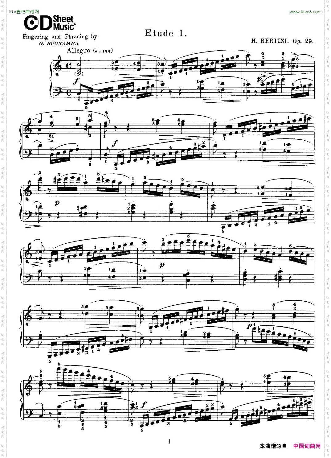 贝伦斯24首钢琴练习曲1—5