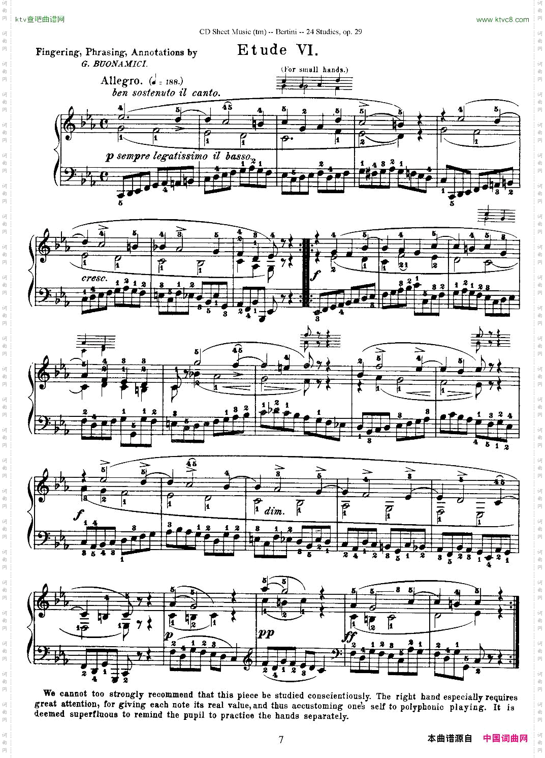 贝伦斯24首钢琴练习曲6—10