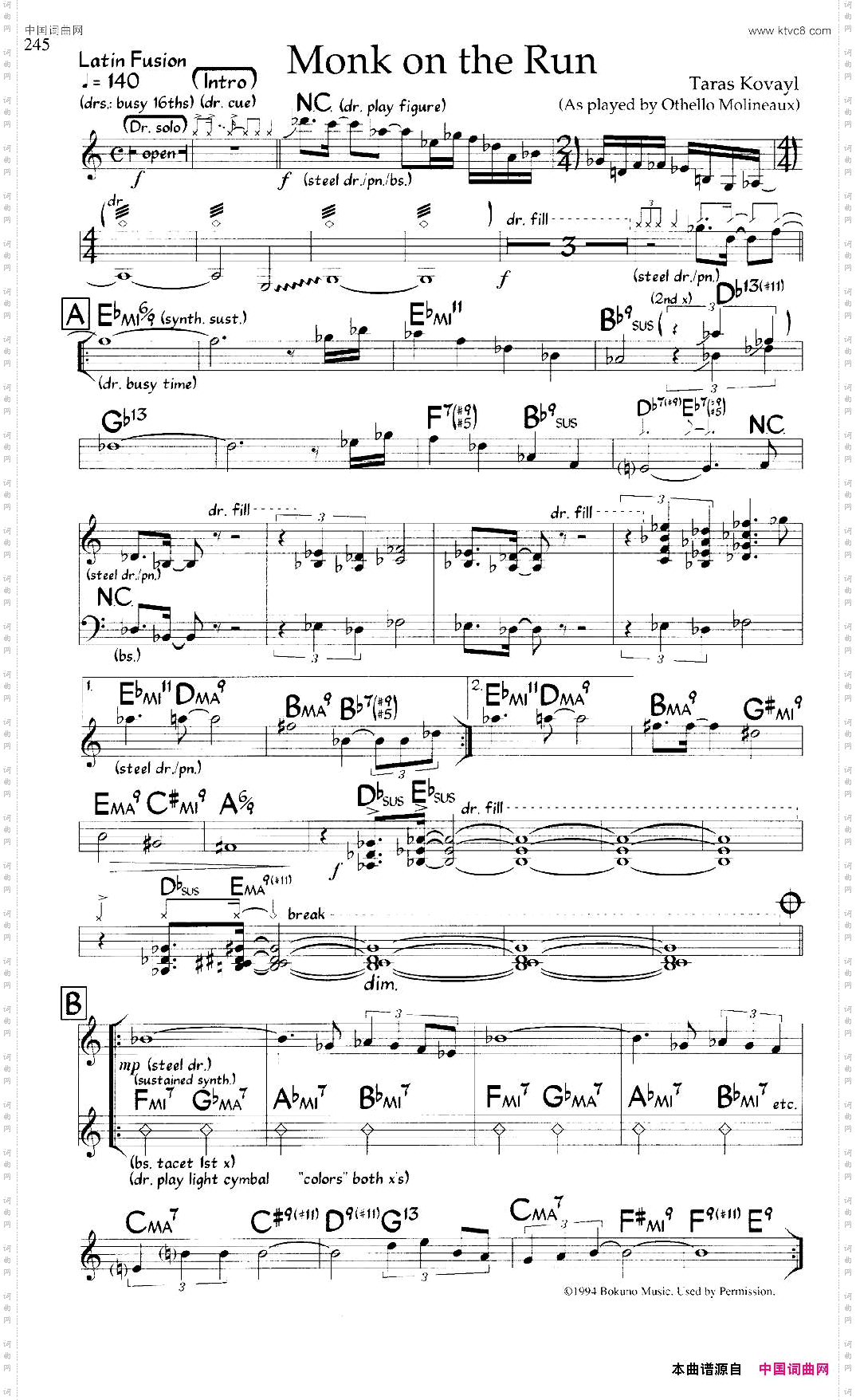 MonkontheRun爵士钢琴曲_Monk on the Run爵士钢琴曲