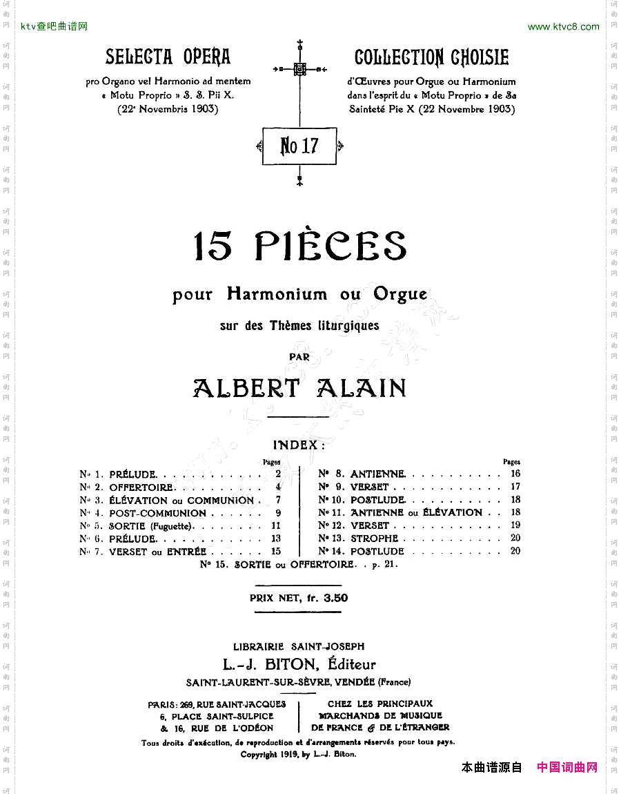 Alain,Albert-15Piecesorgan