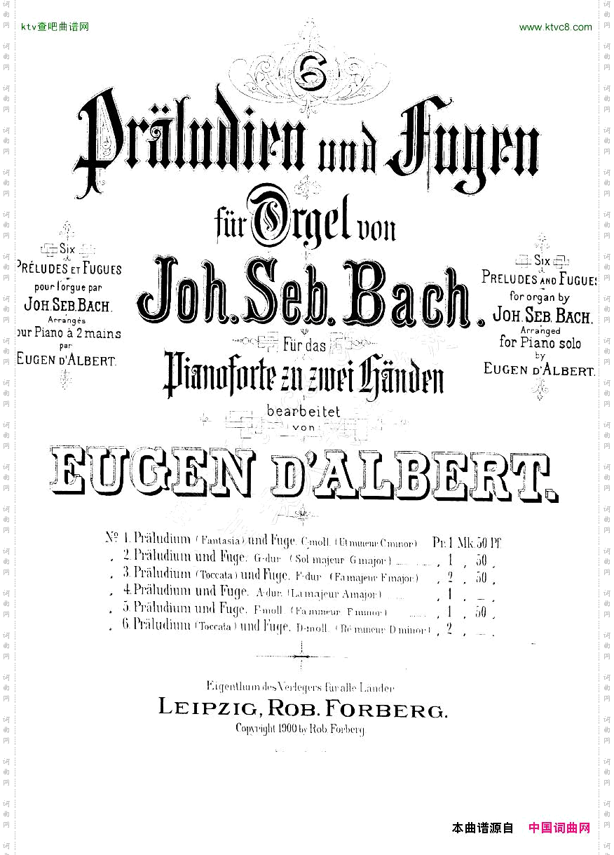 Bach-D‘Albert-Preludeandfugueincminor