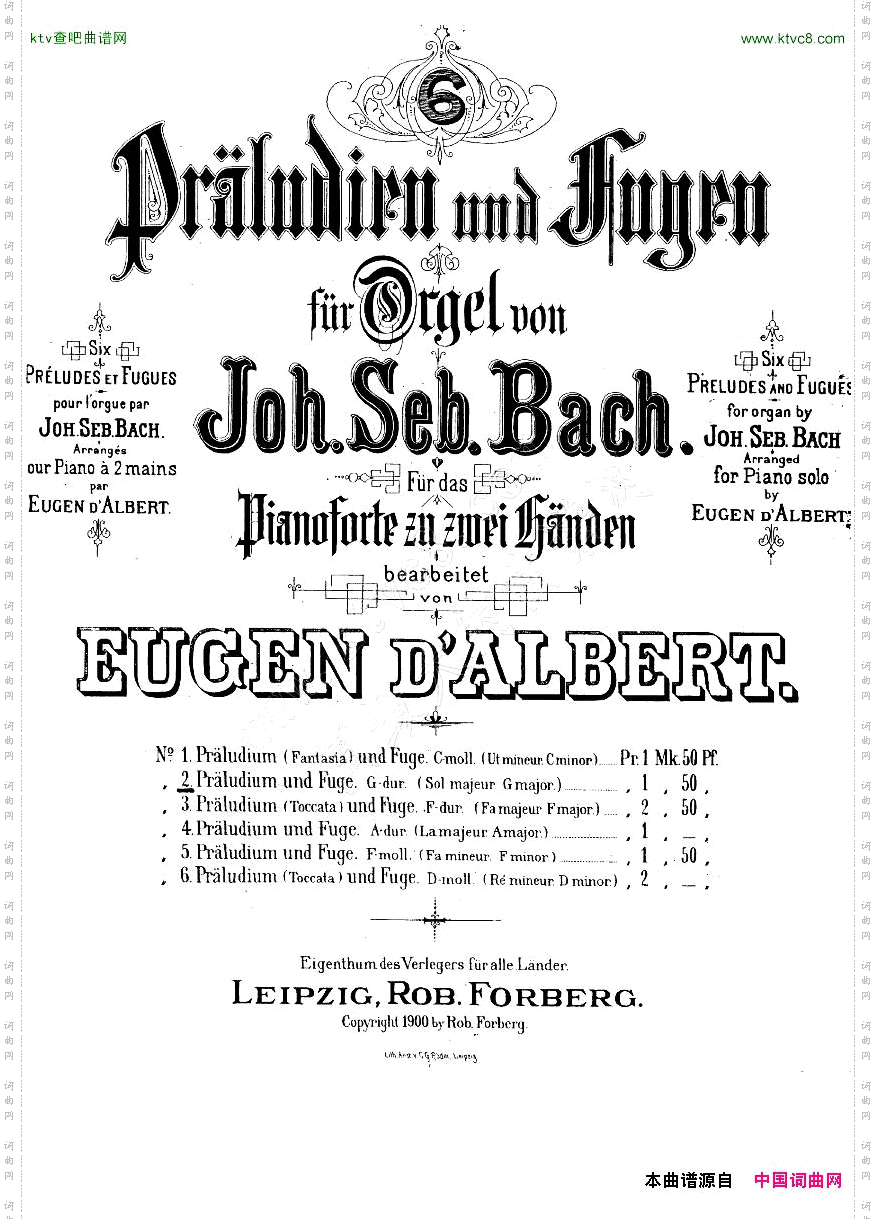 Bach-D’Albert-Preludeandfugueingmajor