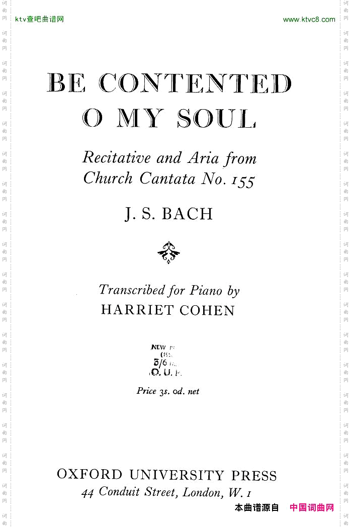 Bach,JS-BWV155-BeContentedOMySoularr.Cohen