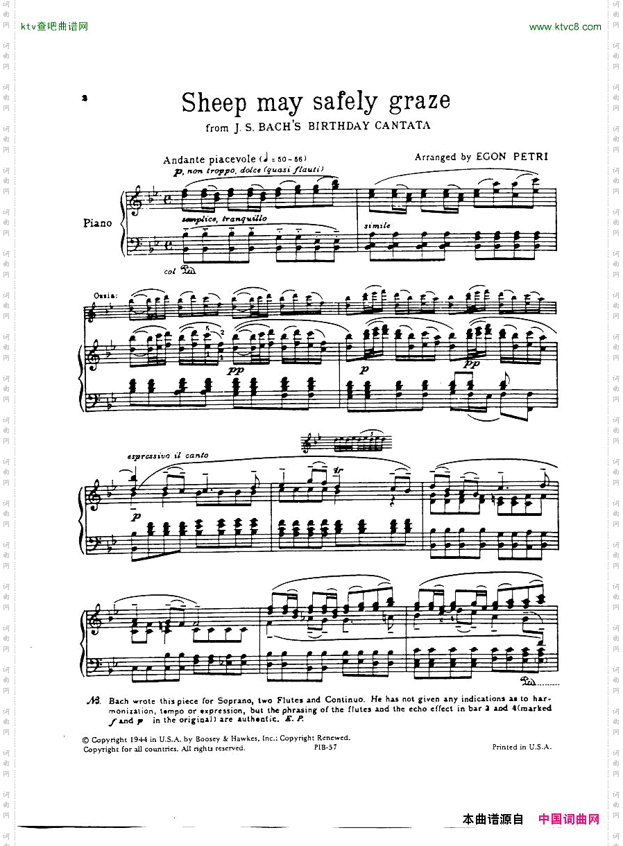 Bach,JS-BWV208-SheepMaySafelyGrazearrPetri