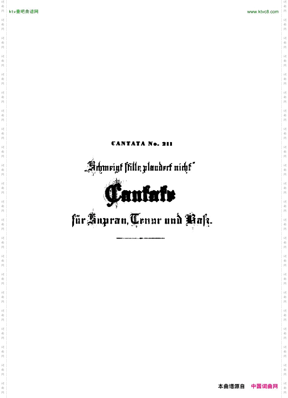 Bach,JS-BWV211-CantataNo.211Schweigtstille,plaudertnicht