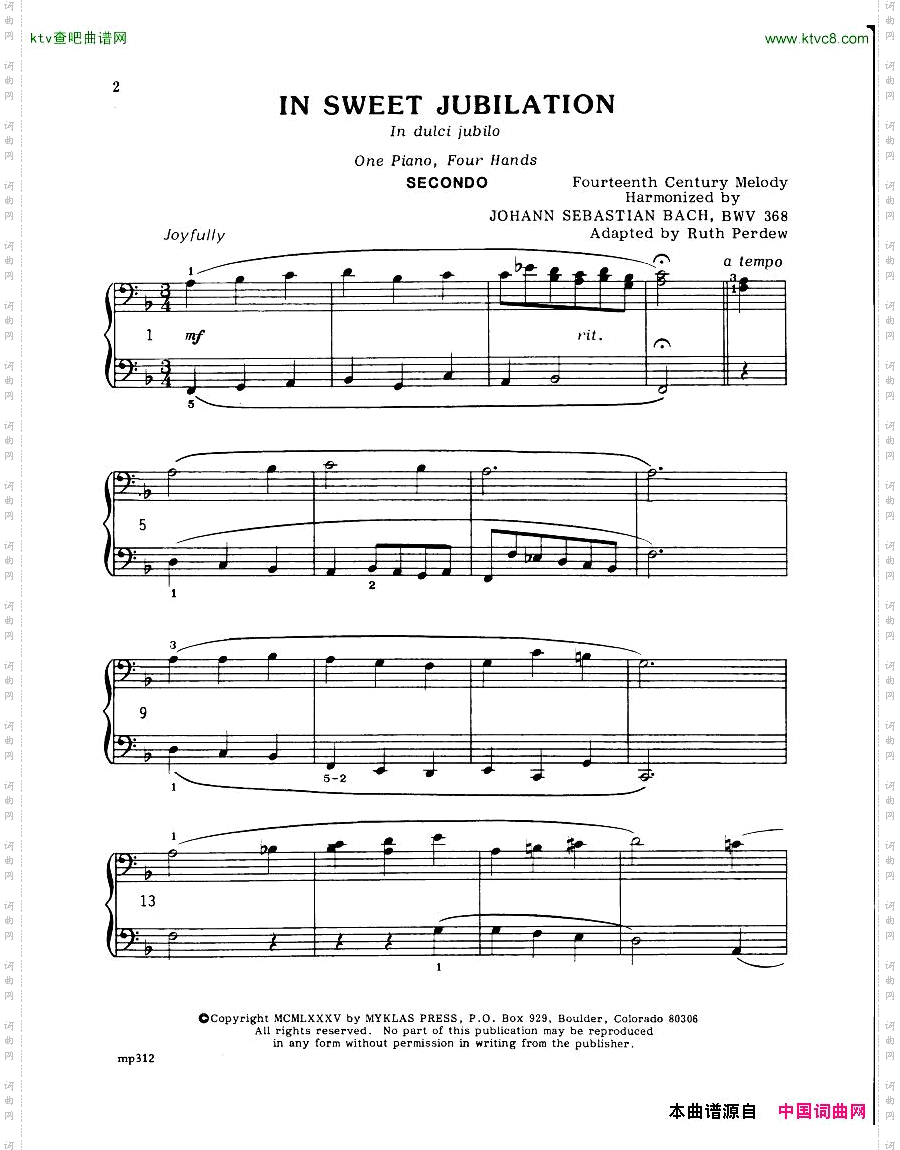 Bach,JS-BWV368-Indulcijubiloarr4hPerdew