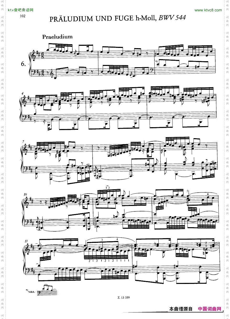 Bach,JS-BWV543-548-6PreludesandFuguesarr.Liszt二