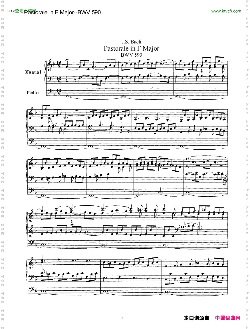 Bach,JS-BWV590-PastoraleinF