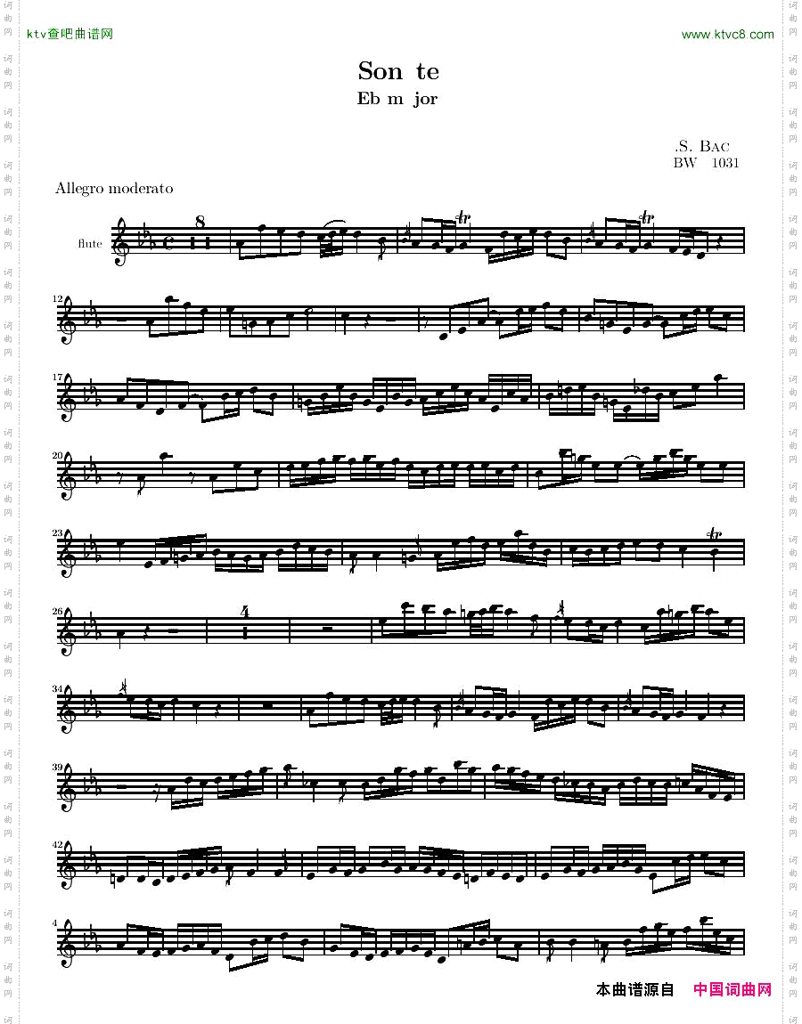 Bach,JS-BWV1031-SonatainEbmajorforfluteandharpsichordflute