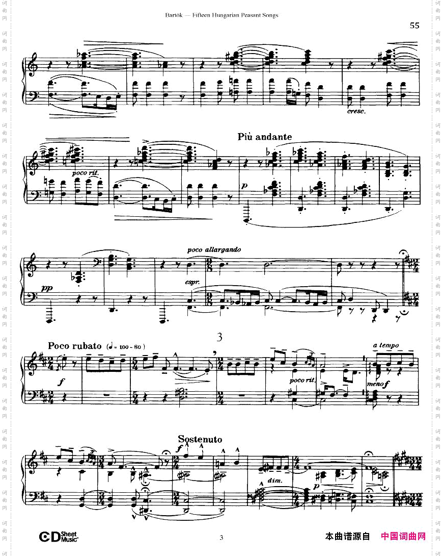 Bartok-SZ71-FifteenHungarianPeasantSongsPiano