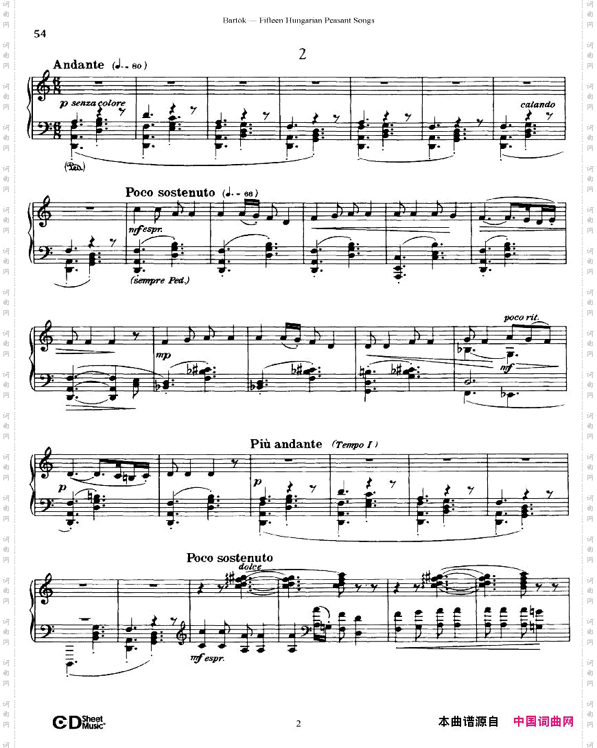 Bartok-SZ71-FifteenHungarianPeasantSongsPiano