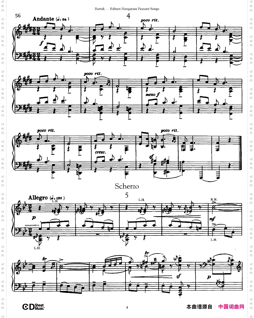 Bartok-SZ71-FifteenHungarianPeasantSongsPiano