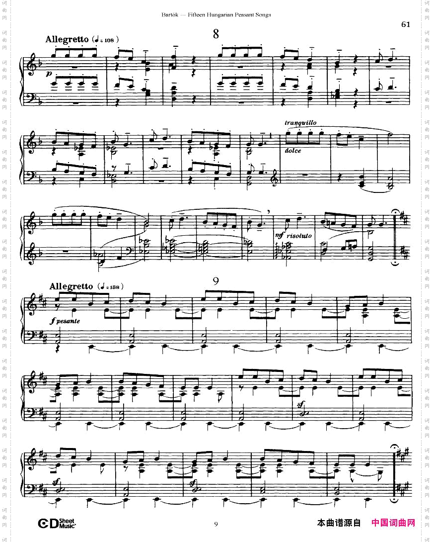 Bartok-SZ71-FifteenHungarianPeasantSongsPiano