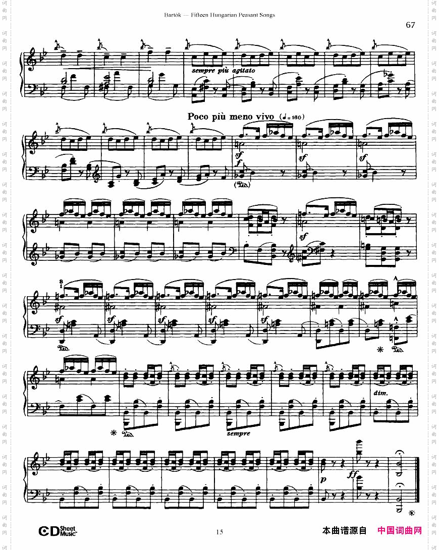 Bartok-SZ71-FifteenHungarianPeasantSongsPiano