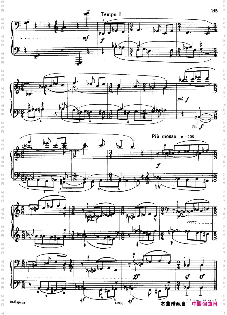Bartok-SZ107-MikrokosmosforPiano,140-153