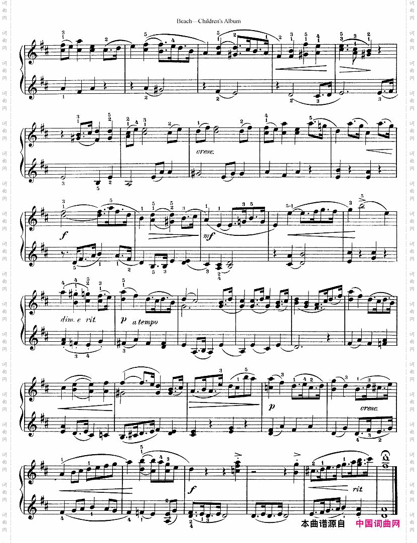 Beach-Op.36,Children’sAlbum,no4-march