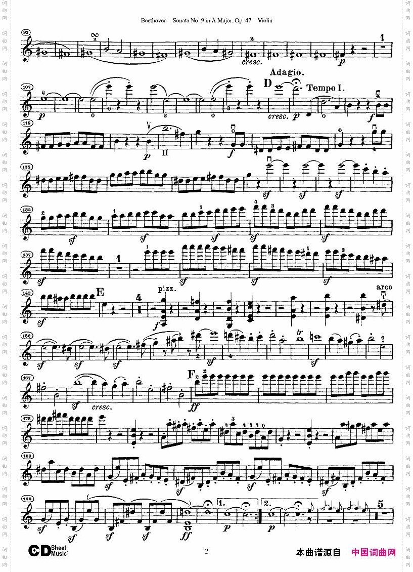 Beethoven-op47-ViolinSonatano9‘Kreuzer’violinpart