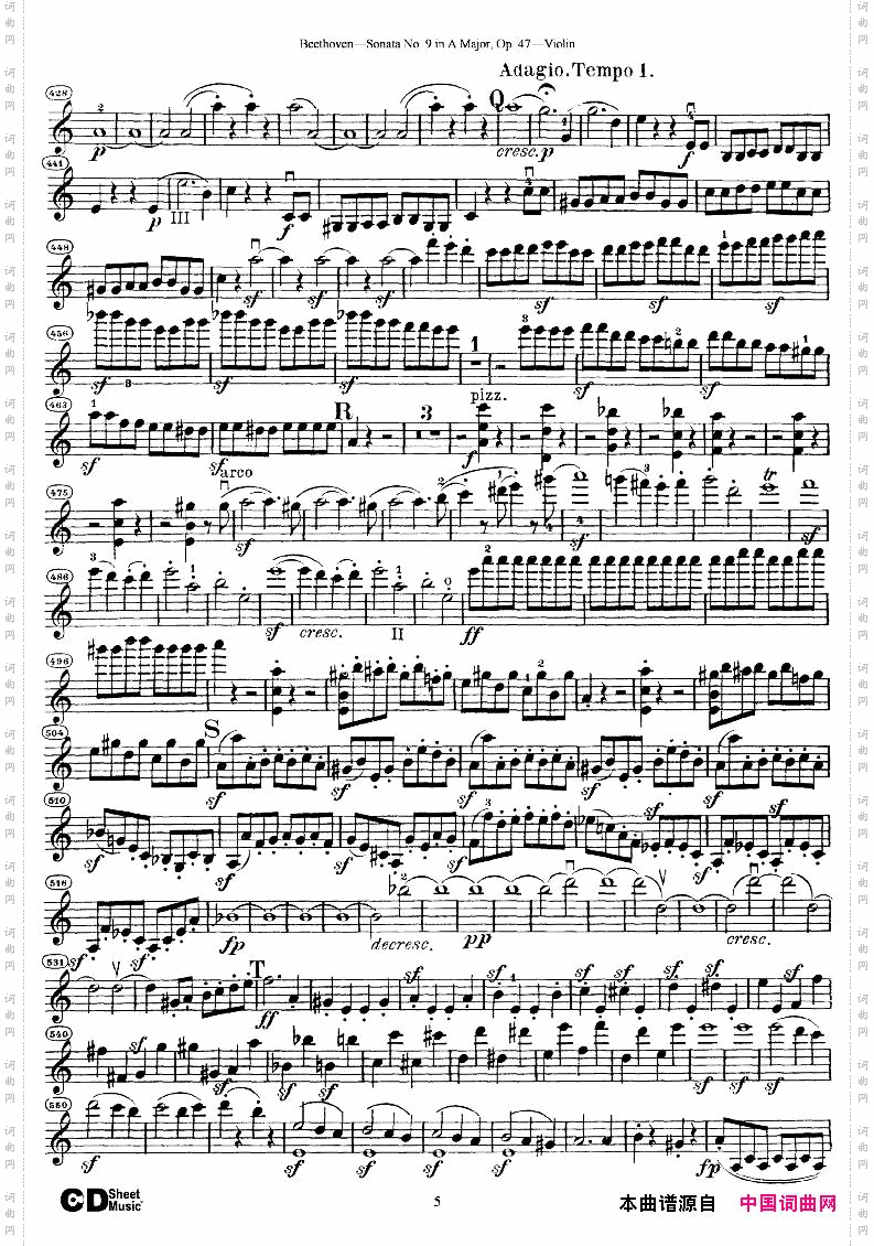 Beethoven-op47-ViolinSonatano9‘Kreuzer’violinpart