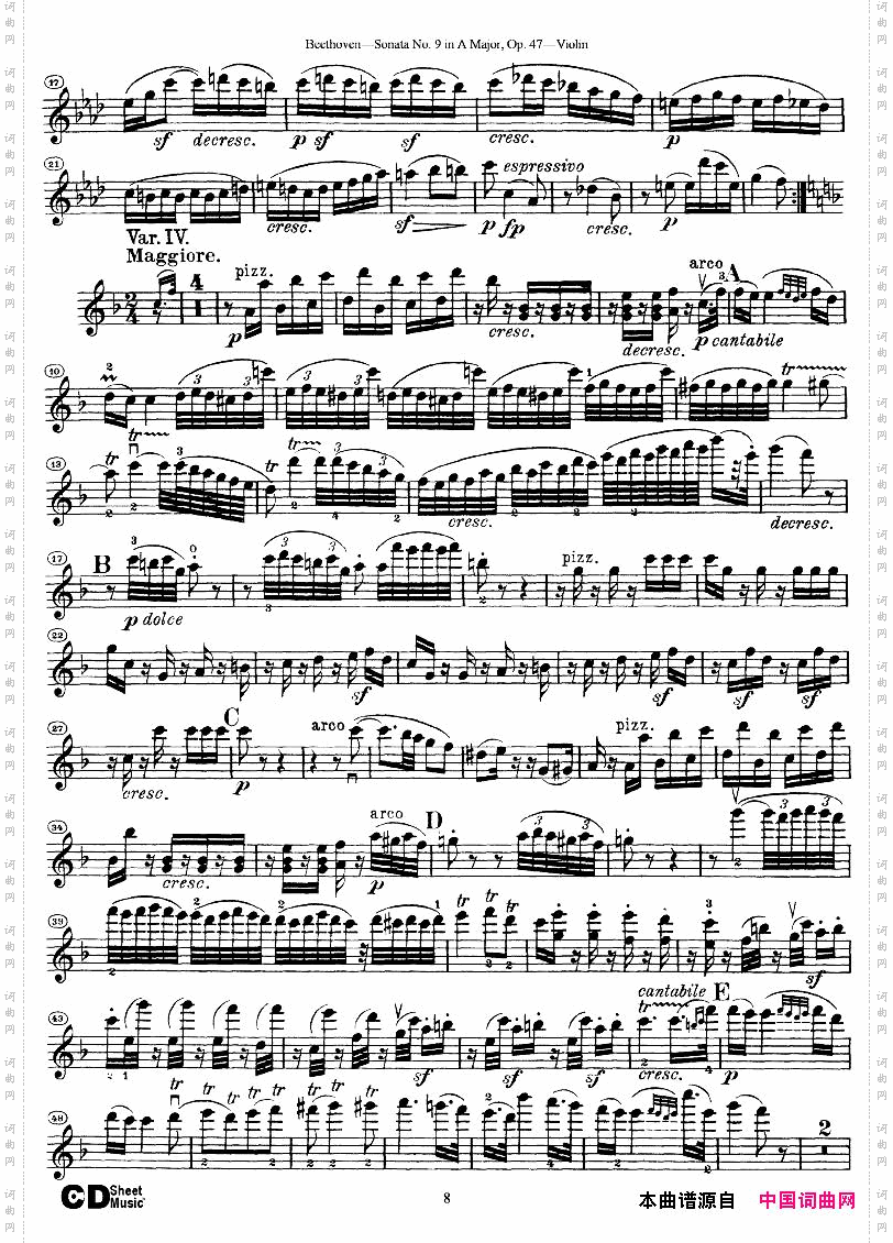 Beethoven-op47-ViolinSonatano9‘Kreuzer’violinpart