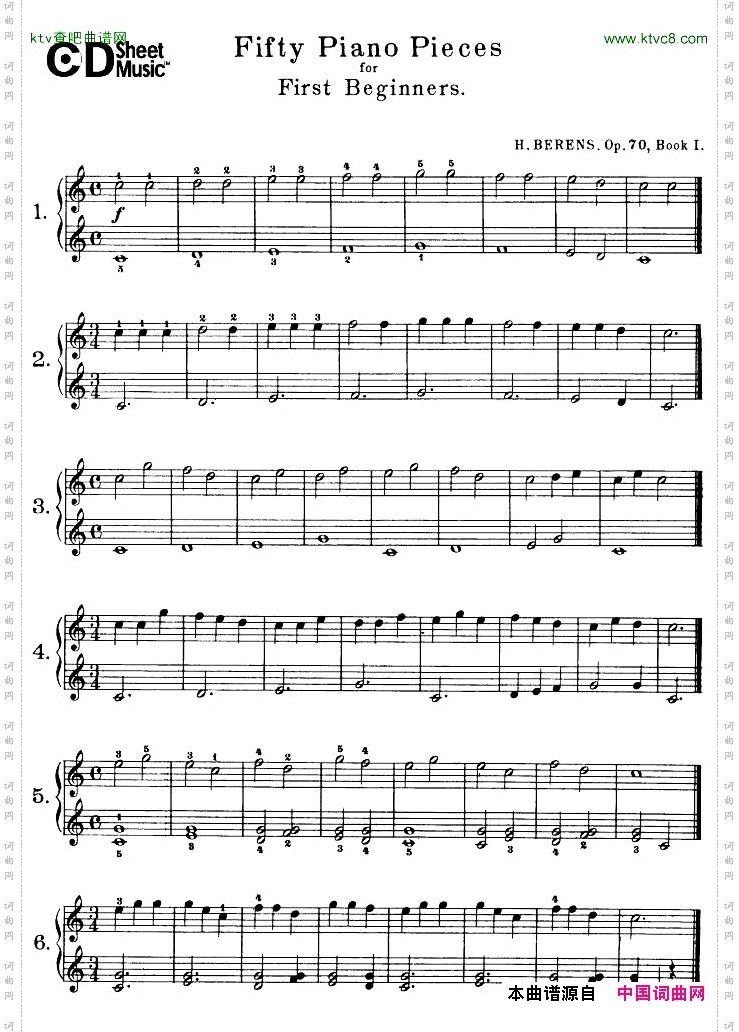 Berens-op70-50PianoPiecesforBeginners