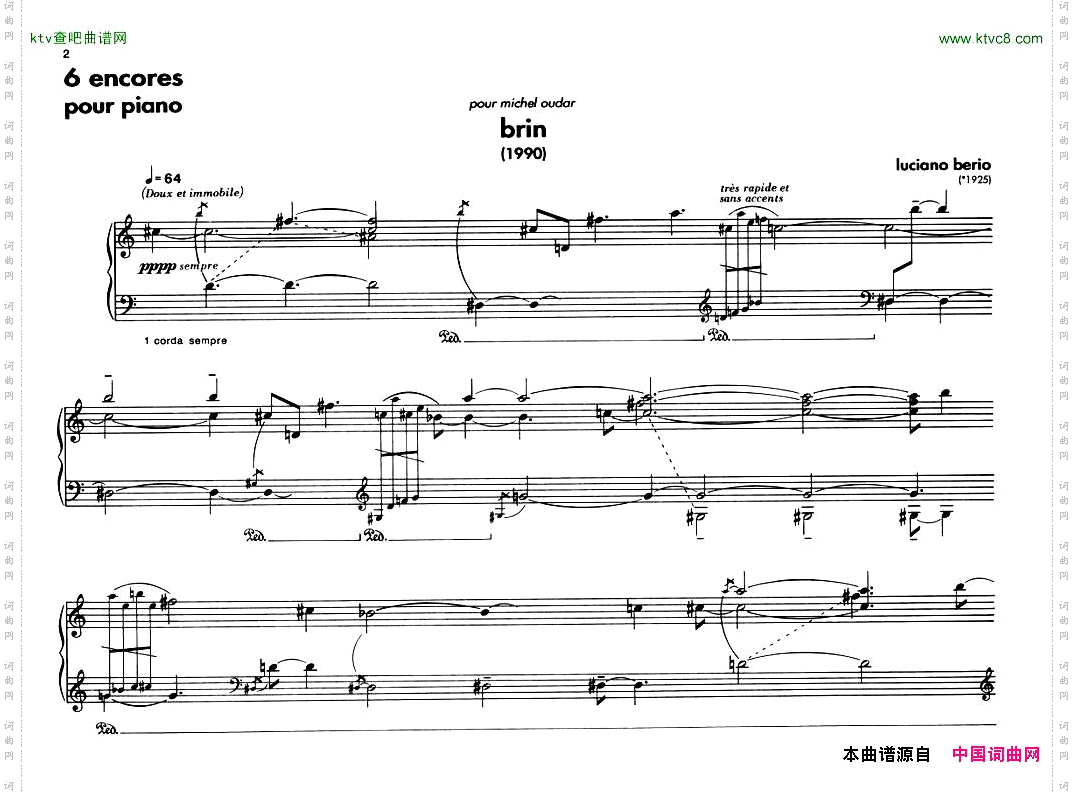 Berio-6EncoresforPiano
