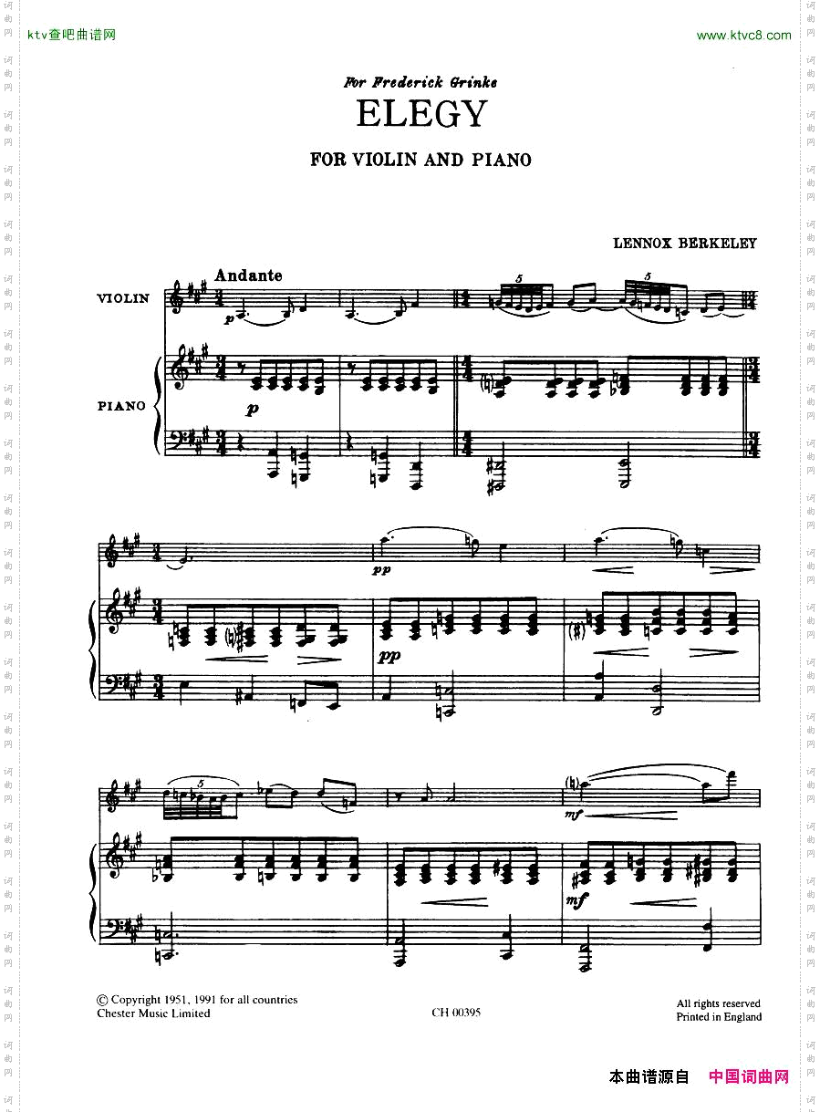 Berkeley-ElegyandToccataViolinandPiano