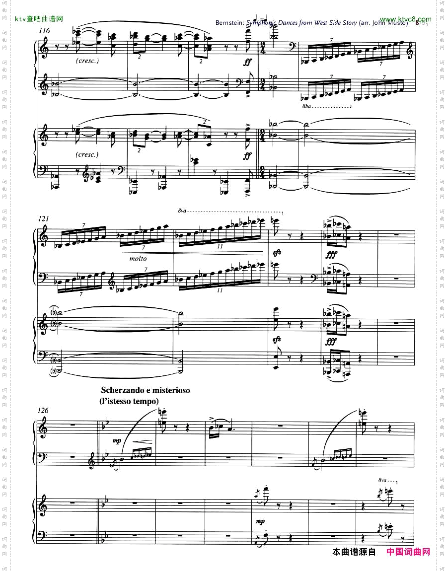 Bernstein-SymphonicDancesfromWSSarrtwopianosMusto1-21