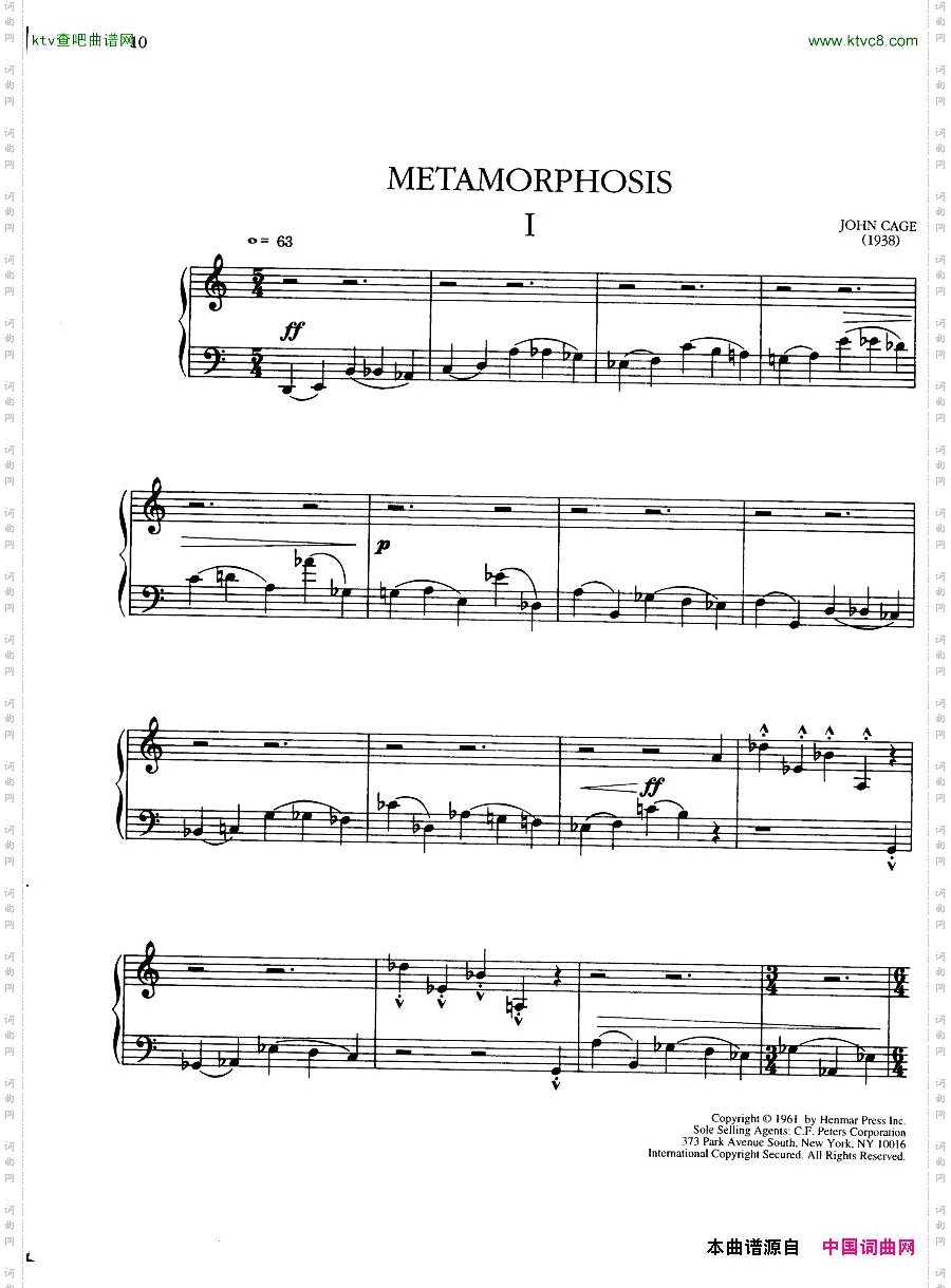 JohnCage-Pianoworks1938-1948一