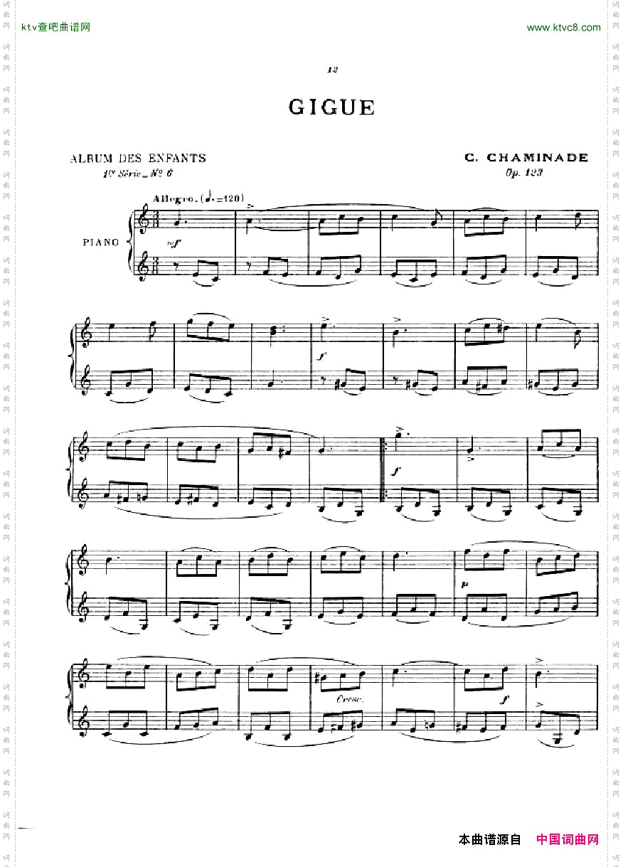 ChaminadeAlbumdesEnfants,op.123