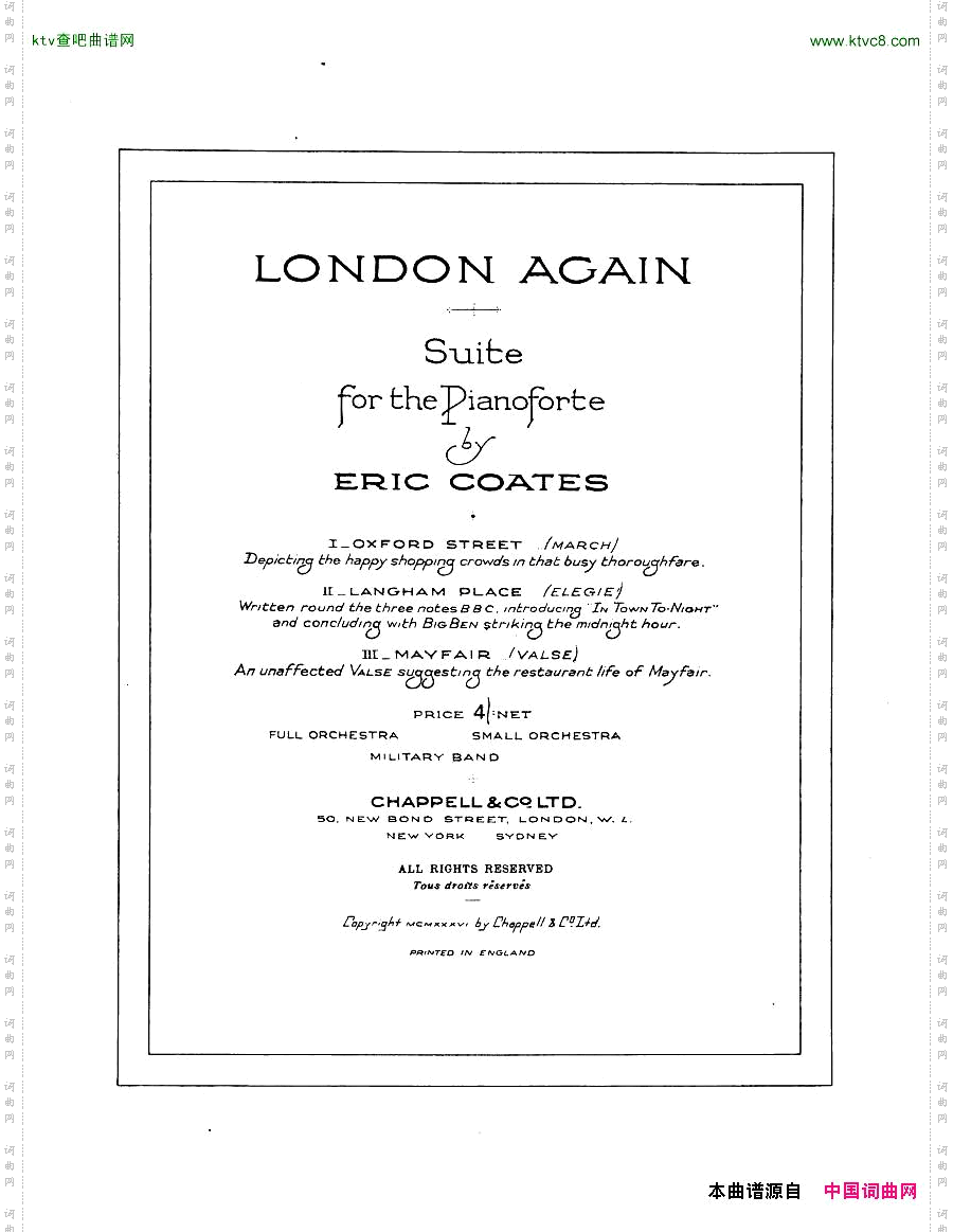Coates_LondonAgainPianoSuite