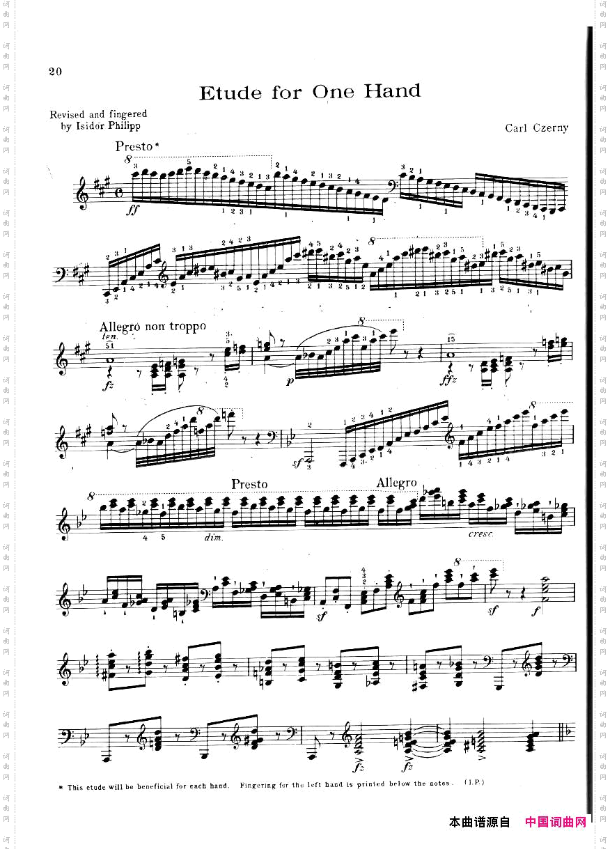 czerny-etude-one-hand