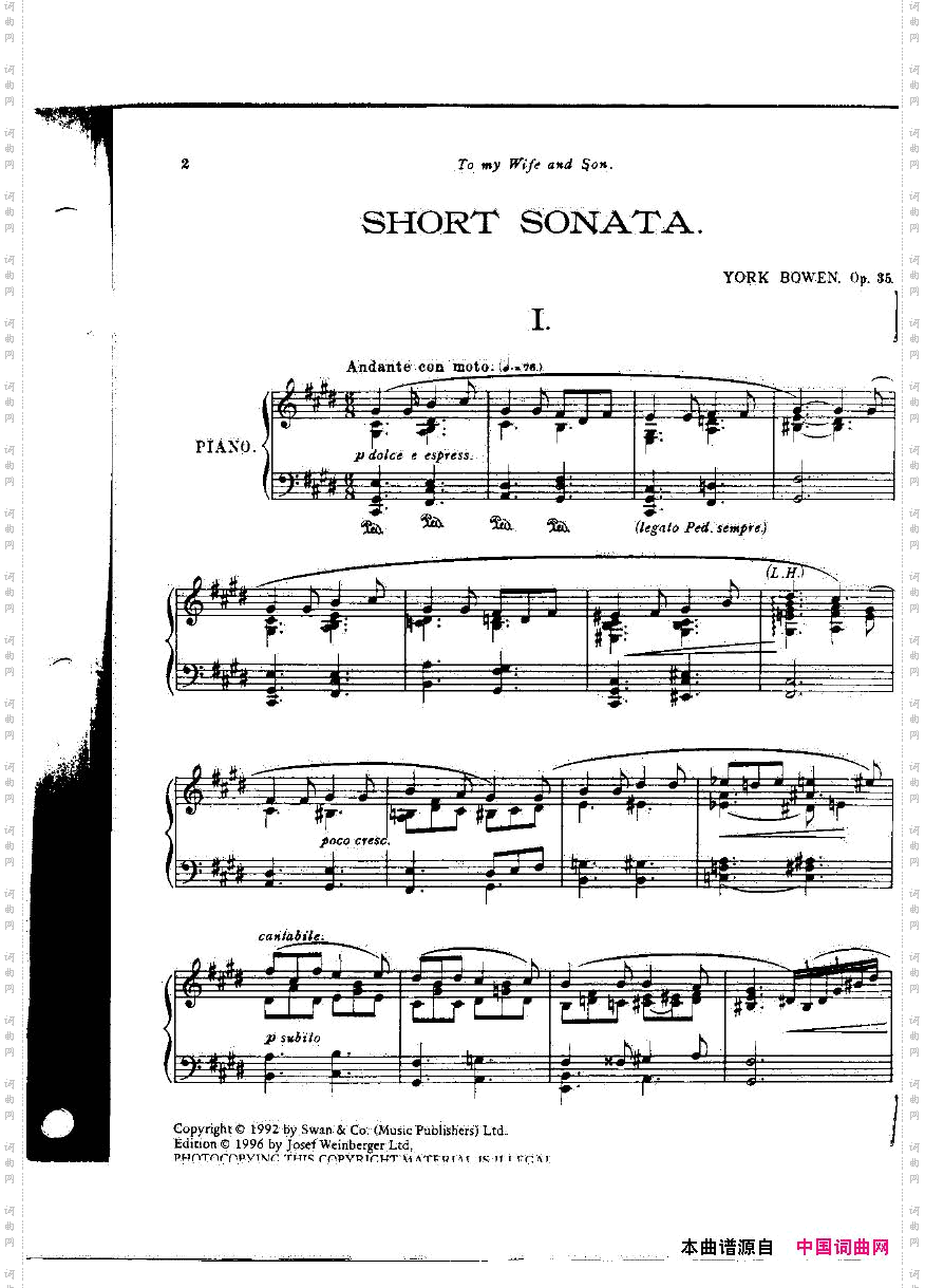 Bowen-~Op.35-ShortSonata