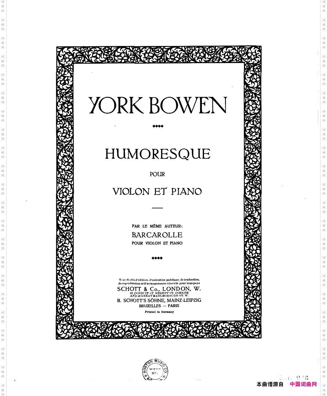Bowen-Humoresqueforviolinandpiano