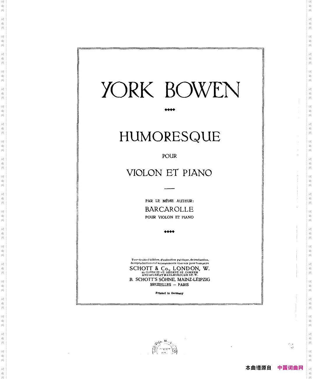 Bowen-Humoresqueforviolinandpiano