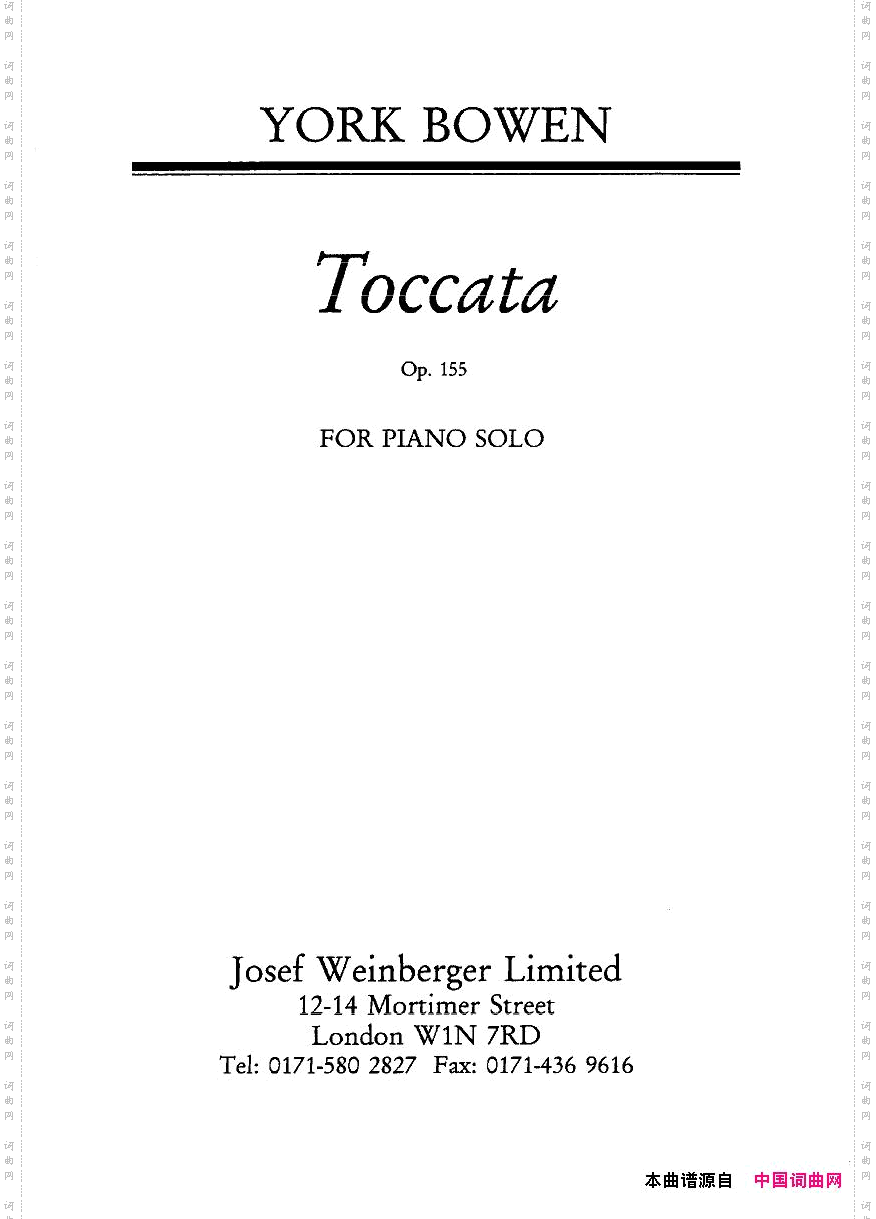 Bowen-Toccata,Op.155