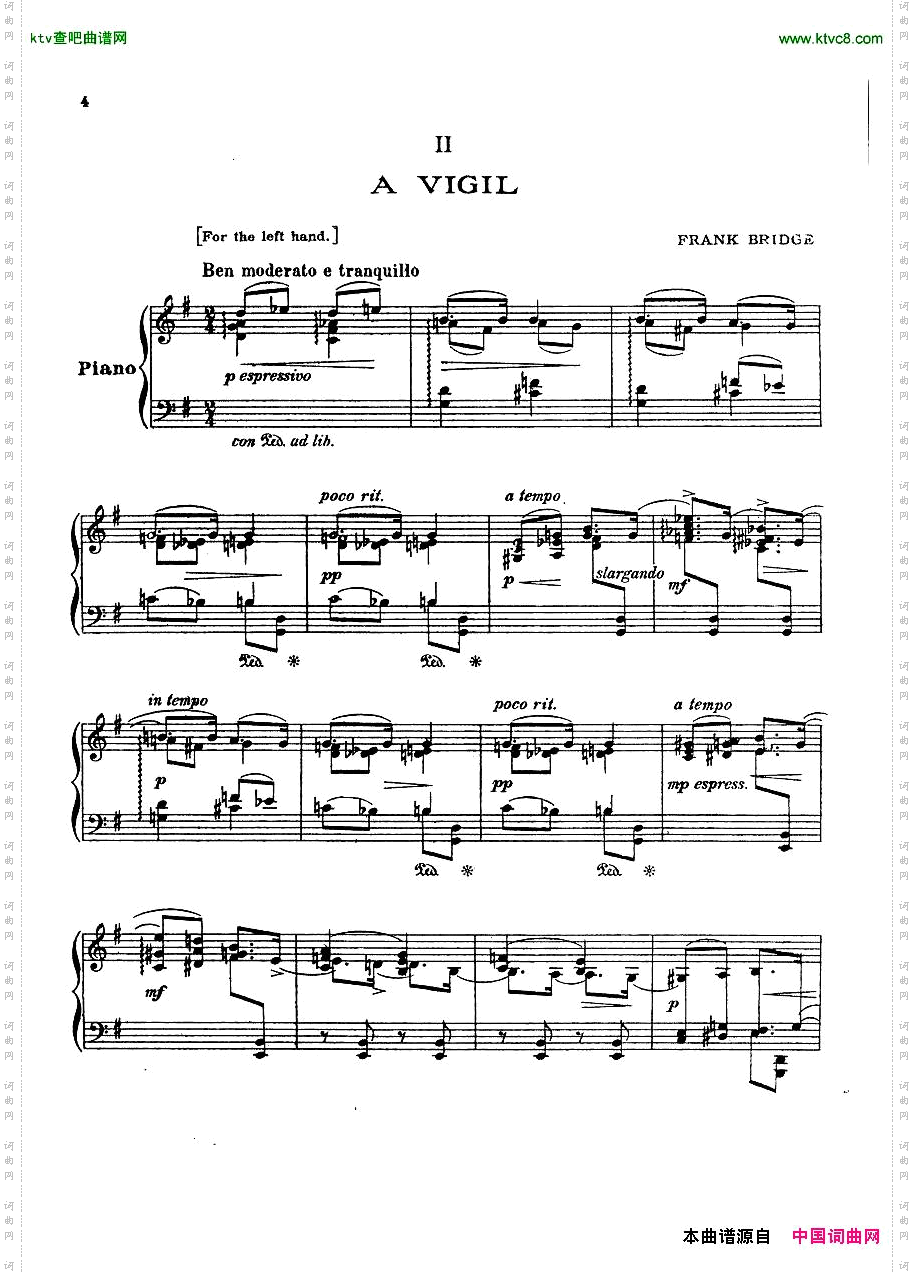 BridgeH134ThreeImprovisationsforleft-handDawn,Vigil,Revel1918