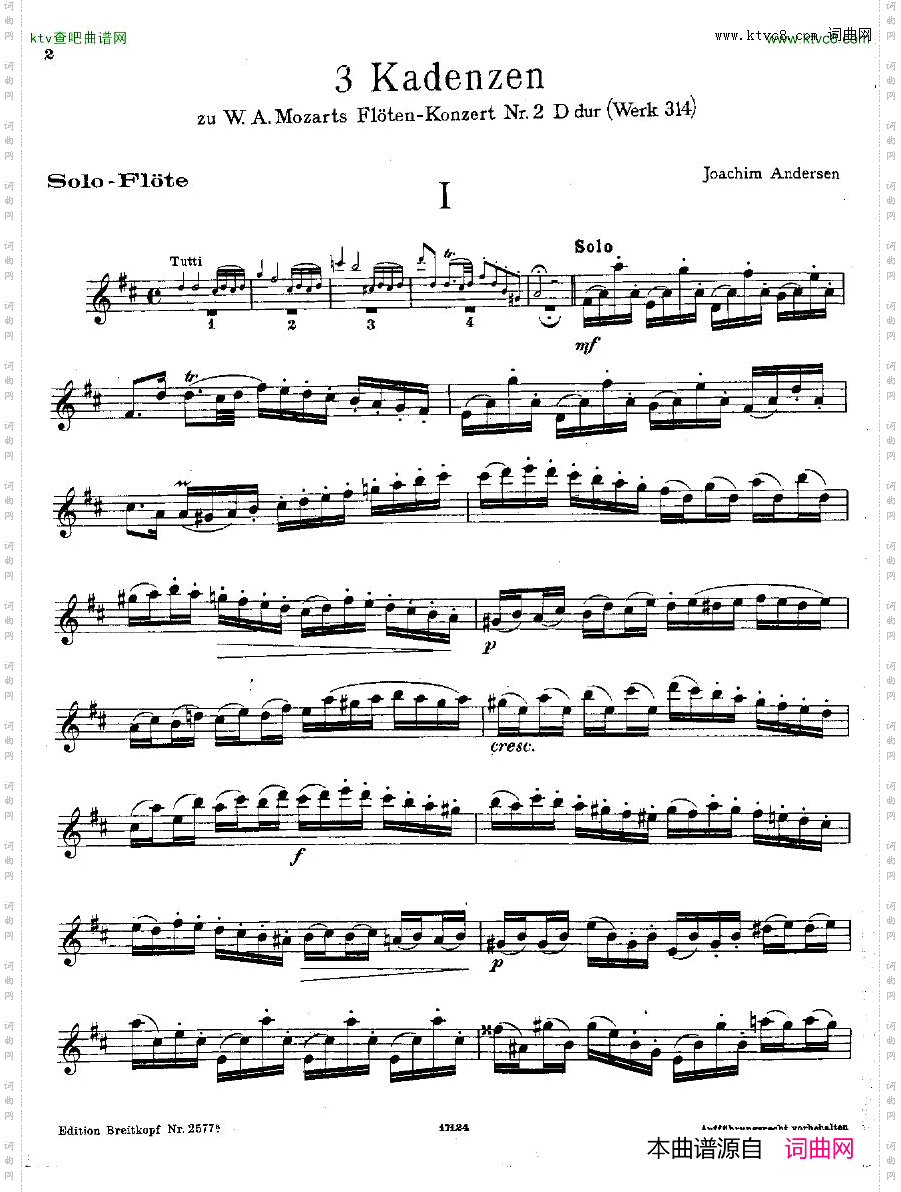 Andersen-KadenzenzuW.A.MozartsFltenkonzertNr.2D-dur-flsolo