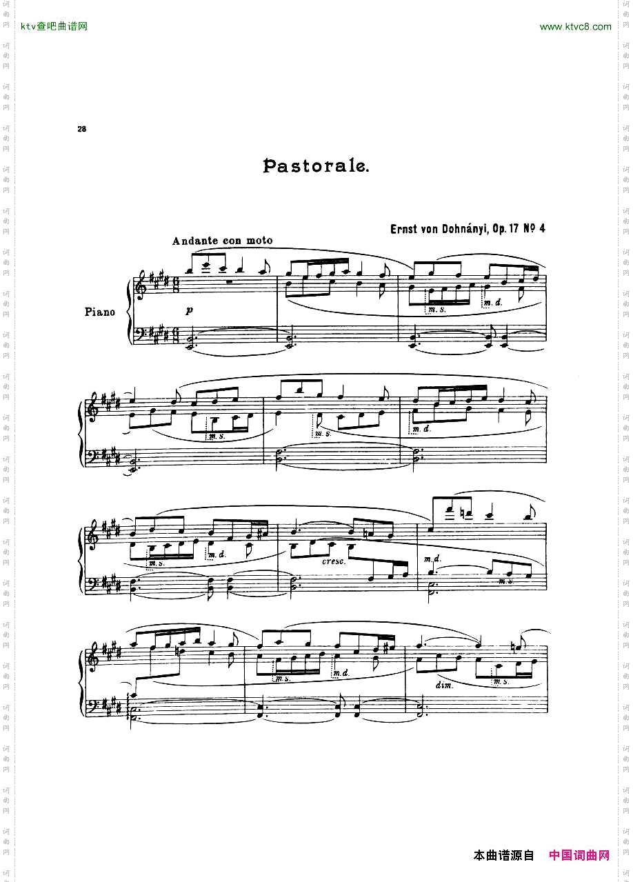 Dohnanyi_17-4_5Humoresken_Pastorale