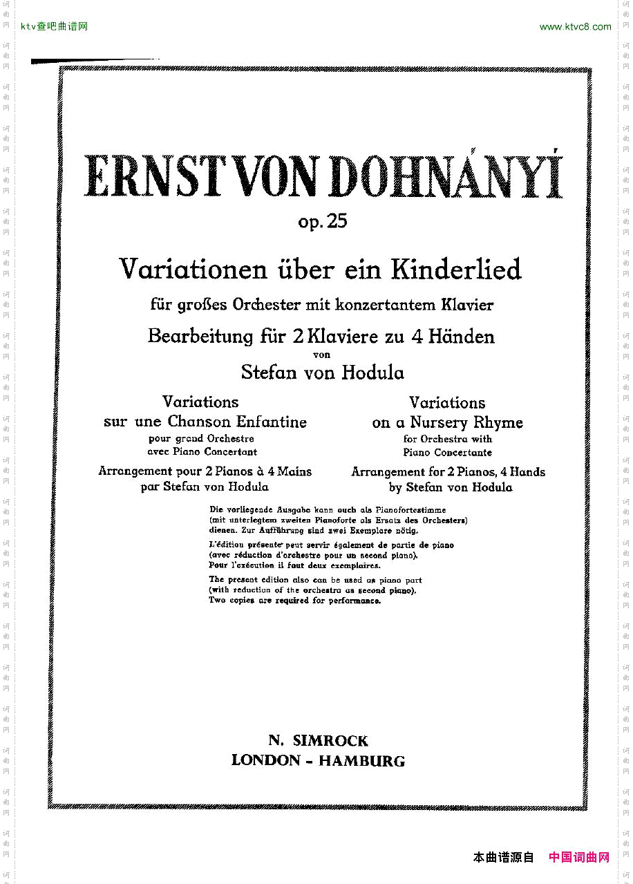 Dohnanyi_Variations_Nursery_Rhyme_Op25一