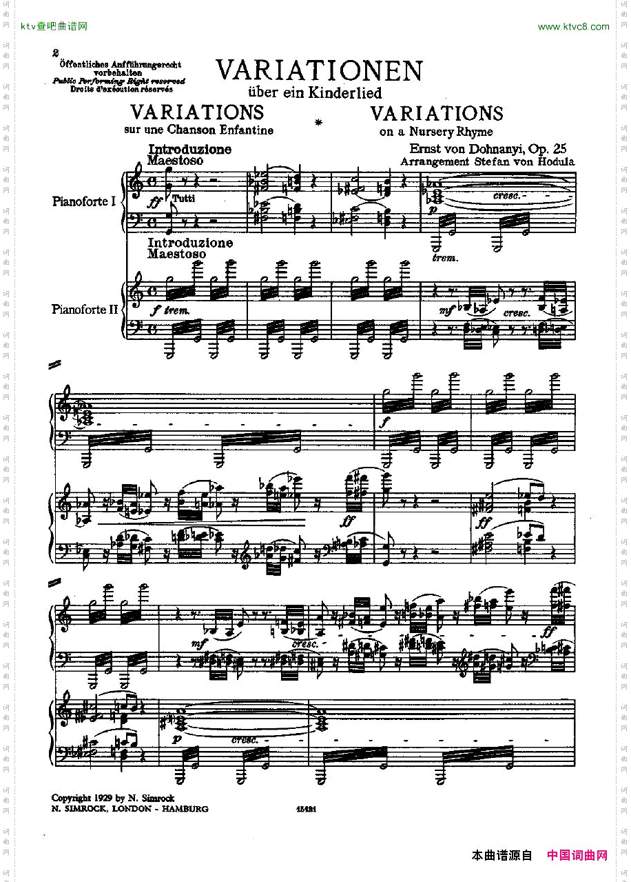 Dohnanyi_Variations_Nursery_Rhyme_Op25一