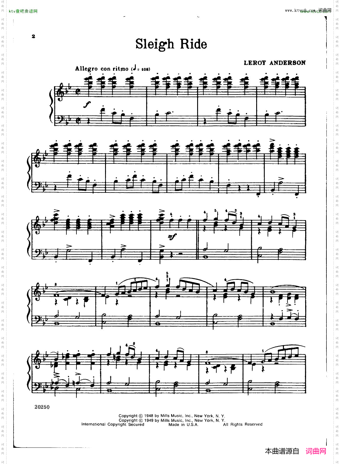 Anderson-SleighRidepianosolo