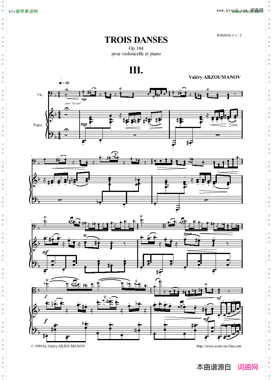 Arzoumanov-Op184-TroisDansesForCelloAndPiano