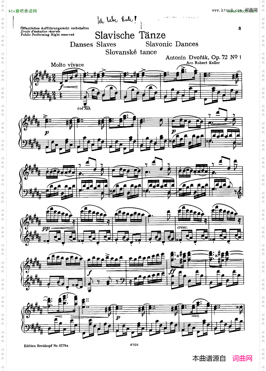 DvorakArrKellerSlavonicDancesOp72Book1